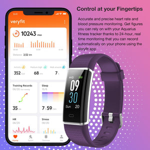 Aquarius AQ200 MultiFunctional Heart Rate & Sleep Monitor Tracker, Purple