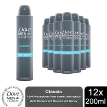 Load image into Gallery viewer, Dove Men+Care Classic Antiperspirant Deo Spray for 48H Protection 200ml, 12 Pack