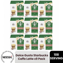 Load image into Gallery viewer, Nescafe Dolce Gusto Starbucks Coffee Pods Caps Box of 12 Caffe Latte