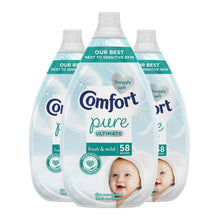 Load image into Gallery viewer, Comfort Ultra Concentrated Pure Fabric Conditioner Fresh &amp; Mild 870ml - 58w, 3pk