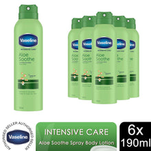 Load image into Gallery viewer, Vaseline Intensive Care Spray Moisturiser, Aloe Soothe, 6 Pack, 190ml