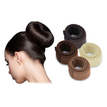 Load image into Gallery viewer, Aquarius Magic Twist Hair Bun Maker Donut Shaper Beige Easy Updo Styling Tool