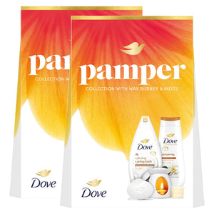 Dove Pamper Collection Gift Set, Body Wash, Bath Soak, Beauty Bar & Wax Burner