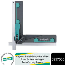 Load image into Gallery viewer, Wolfcraft Angular Bevel Gauge for Mitre Saws for Measuring &amp; Transferring Angles