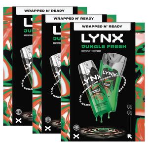 Lynx Jungle Fresh Gift Set Bodywash & Body Spray Duo Energising Grooming Kit