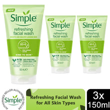 Load image into Gallery viewer, Simple Skincare Range -Refreshing Face Wash 150ml or Eye Make-Up Remover Pads 30