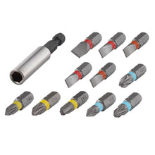 Load image into Gallery viewer, wolfcraft Bit Set Flat and Crosshead (PH/PZ) with Solid Bits &amp; Bit Holder, 12Pcs