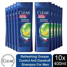 Load image into Gallery viewer, Clear Men Shampoo Hair Fall Defense or Refreshing Grease Control 10 Pk of 400ml