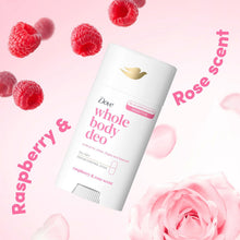 Load image into Gallery viewer, Dove Whole Body Deodorant Stick Long Lasting Fresh Raspberry &amp; Rose 75ml, 6 Pack