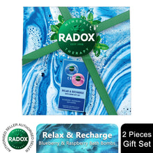 Load image into Gallery viewer, Radox Relax &amp; Recharge Blueberry &amp; Raspberry Bath Bombs 2Pcs Gift Set for Her