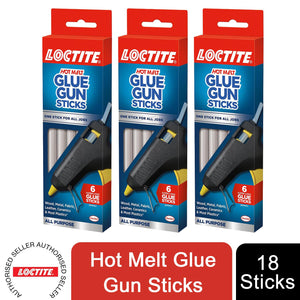 3x Loctite Hot Melt Glue Gun Sticks Refills with High-Transparency Drying