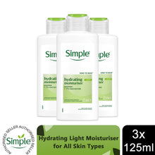 Load image into Gallery viewer, Simple Hydrating Light Moisturiser Bundle 50ml &amp; 125ml 3 Pack