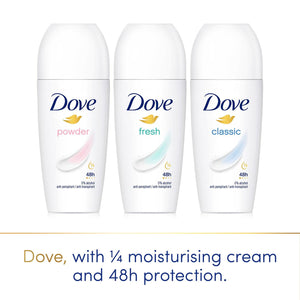 Dove Fresh Roll On AntiPerspirant up to 48H of Sweat & Odour Protection, 6x50ml