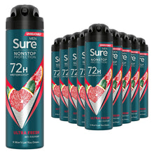 Load image into Gallery viewer, Sure Men Nonstop Protection 72H Antiperspirant Deodorant Ultra Fresh 150ml, 12pk
