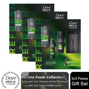 Dove Men+Care Extra Fresh Collection Gift Set for Him with Bottle & Gym Towel