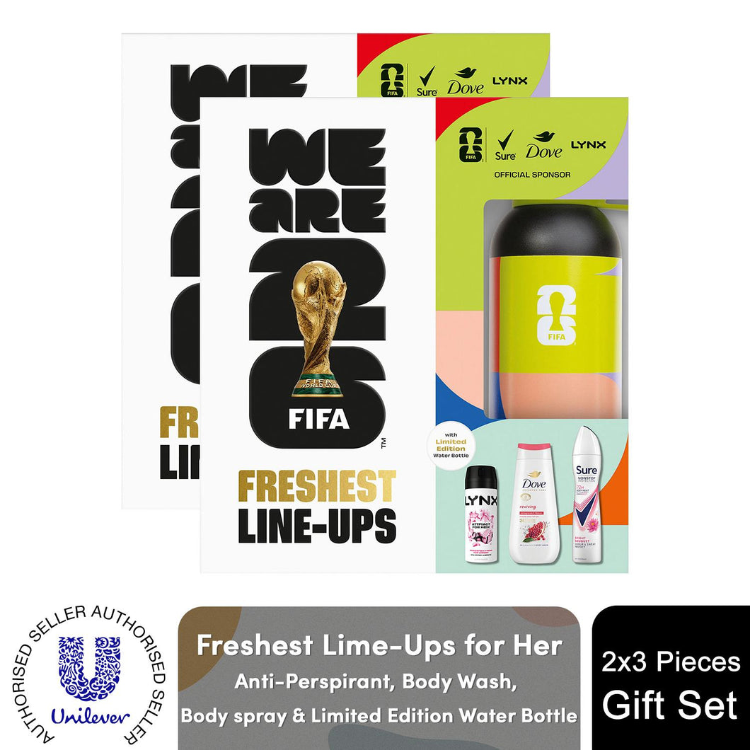 Freshest Line-Ups FIFA Gift Set for Her Body Wash, Spray & Water Bottle