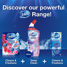 Load image into Gallery viewer, Bloo Toilet Rim Blocks Power Active Flower w/ 4 Function Cleaning Formula, 2x50g