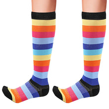 Load image into Gallery viewer, Flo Knee High Compression Socks Bright Pattern Support Travel Sports S/M or L/XL