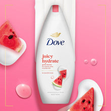 Load image into Gallery viewer, Dove Juicy Hydrate Body Wash Watermelon Moisturising Gentle Cleansing 225ml, 6pk