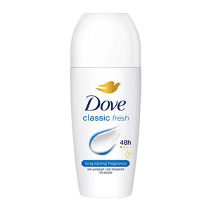 Dove Classic Fresh Roll On Anti-Perspirant Long Lasting Fragrance 50ml, 3 Pack