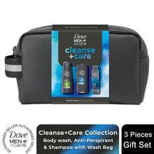 Load image into Gallery viewer, Dove Men+Care Gift Set Cleanse+Care Washbag, Bodywash, Deodorant &amp; Shampoo