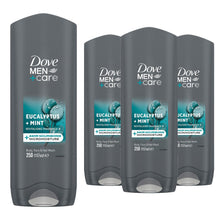 Load image into Gallery viewer, Dove Men+Care 3 in 1 Body, Face &amp; Hair Wash Eucalyptus + Mint 250ml, 3 Pack