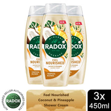 Load image into Gallery viewer, 3x Radox Mineral Therapy Feel Nourished Shower Cream Coconut &amp; Pineapple, 450ml