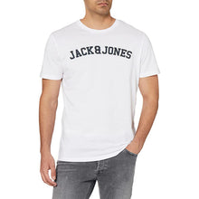 Load image into Gallery viewer, Jack &amp; Jones Jorcholl Mens Crew Neck T-shirt White Cotton Casual Tee Size XS