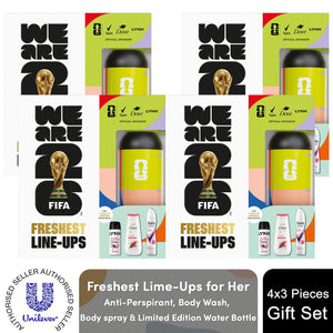 Freshest Line-Ups FIFA Gift Set for Her Body Wash, Spray & Water Bottle