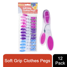 Load image into Gallery viewer, Home Connection Soft Grip &amp; High-Quality Plastic Cloth Pegs, 12 Pcs