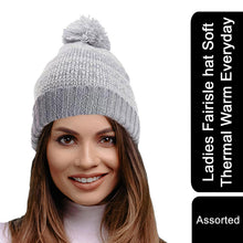 Load image into Gallery viewer, Ladies Fairisle hat Soft Thermal Warm Everyday - Assorted