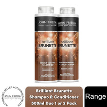 Load image into Gallery viewer, John Frieda Brilliant Brunette Colour Protection Shampoo &amp; Conditioner 500ml
