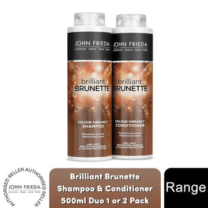 John Frieda Brilliant Brunette Colour Protection Shampoo & Conditioner 500ml