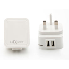 Load image into Gallery viewer, FX Powabud Mains 2 Port USB Or 3 Port USB Charger - 2.1Amp/3.1Amp[2Port USB 2.1Amp - White]