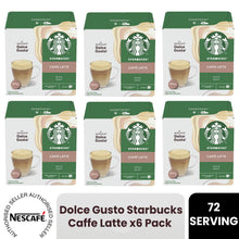Load image into Gallery viewer, Nescafe Dolce Gusto Starbucks Coffee Pods Caps Box of 12 Caffe Latte