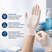 Load image into Gallery viewer, Aquarius Disposable Gloves Blue Powder Free Latex Free Food Safe Exam 100 Pack
