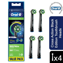 Load image into Gallery viewer, Oral-B Cross Action Black Clean Maximiser Replacement Toothbrush Head, Pack of 4