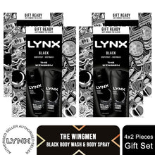 Load image into Gallery viewer, Lynx Black THE WINGMEN Body Spray &amp; Body Wash Duo Gift Set for Him
