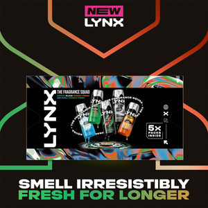Lynx Fragrance Squad Gift Set 5 Body Sprays Long-Lasting, Fresh, Daily Scent Kit