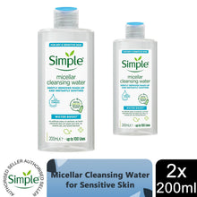 Load image into Gallery viewer, Simple Micellar Cleansing Water Hydrating Makeup Remover, 200ml or 400ml