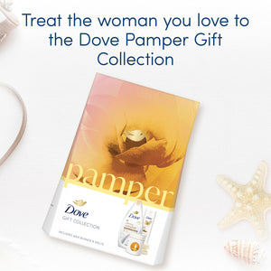 Dove Pamper Body Wash & Body Lotion 2Pcs Gift Set for Her w/ Wax Burner & Melts