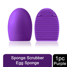 Load image into Gallery viewer, Silicone Egg Sponge Scrubber Make-Up Brush Cleaner - Purple