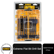 Load image into Gallery viewer, DeWALT DT70751 Extreme Flat Drill Bit Set of High Carbon Steel w/ Case, 9 Piece