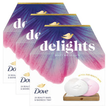 Load image into Gallery viewer, Dove Beauty Bar Delights Gift Set, Original &amp; Pink Soaps with Bamboo Tray