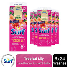 Load image into Gallery viewer, Surf Liquid Detergent Tropical Lily 24 Washes Deep Fabric Clean 648ml, 6pk