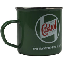 Load image into Gallery viewer, Castrol Classic Tin Mug with Classic Logo Decal and Enamelled for Cuppa, Green