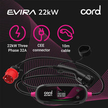 Load image into Gallery viewer, Cord EVIRA Professional 10m Portable EV Charger 22kW Fast Charging Cable UK Plug