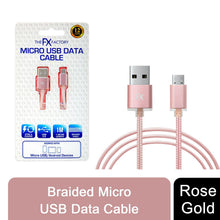 Load image into Gallery viewer, Fx Braided Micro USB Data Cable, Gold, Rose Gold, Space Grey, Silver[Rose Gold]