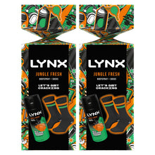 Load image into Gallery viewer, Lynx LET'S GET CRAKING Jungle Fresh Body Spray Gift Set for Him with Socks Pair