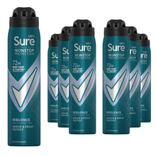 Load image into Gallery viewer, Sure Men Resilience Deodorant Spray with 72H Nonstop Protection 250ml, 6 Pack